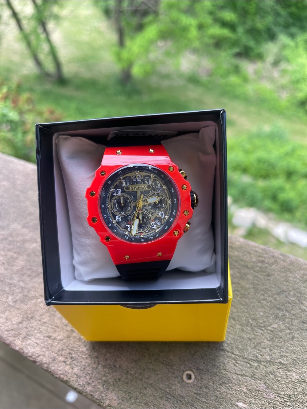 Invicta Red and Black Sport Chronograph with Gold Accents (69685)